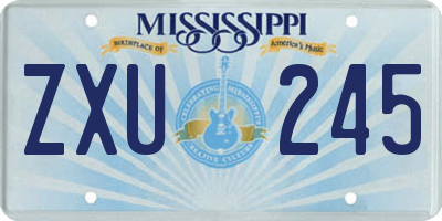 MS license plate ZXU245
