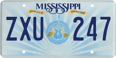 MS license plate ZXU247
