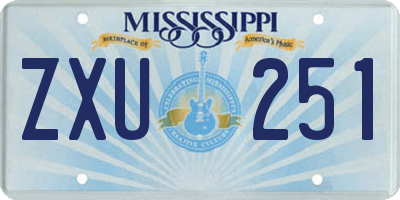 MS license plate ZXU251