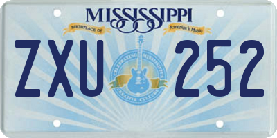 MS license plate ZXU252