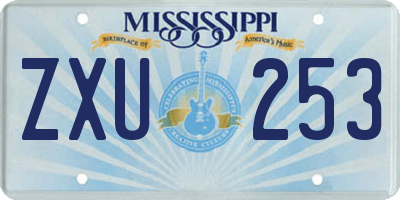 MS license plate ZXU253