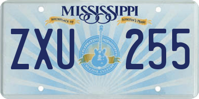 MS license plate ZXU255