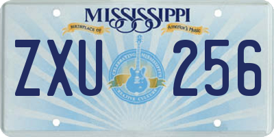 MS license plate ZXU256