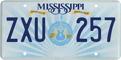 MS license plate ZXU257
