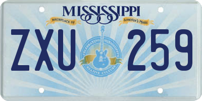MS license plate ZXU259