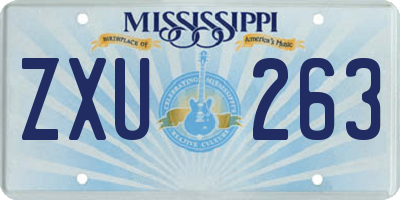 MS license plate ZXU263