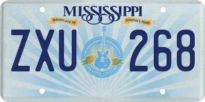 MS license plate ZXU268