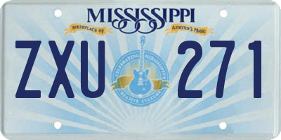 MS license plate ZXU271