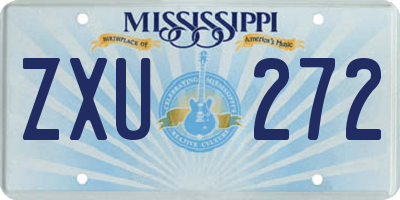 MS license plate ZXU272