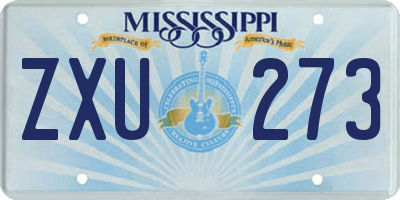 MS license plate ZXU273