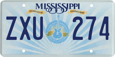 MS license plate ZXU274