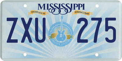 MS license plate ZXU275