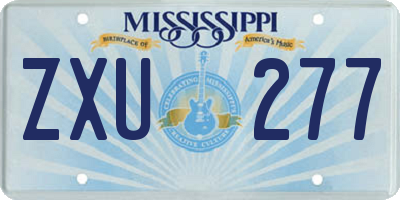 MS license plate ZXU277