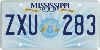 MS license plate ZXU283