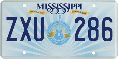 MS license plate ZXU286