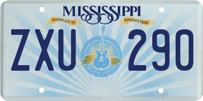 MS license plate ZXU290