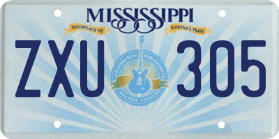 MS license plate ZXU305