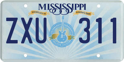 MS license plate ZXU311