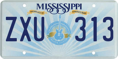 MS license plate ZXU313