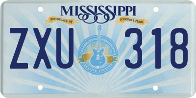 MS license plate ZXU318