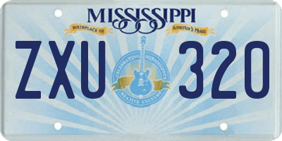 MS license plate ZXU320