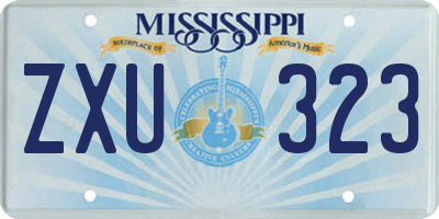 MS license plate ZXU323