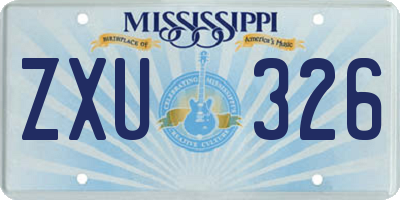 MS license plate ZXU326