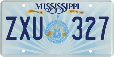 MS license plate ZXU327