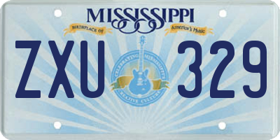 MS license plate ZXU329
