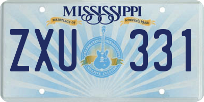 MS license plate ZXU331