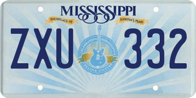 MS license plate ZXU332