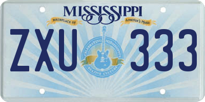 MS license plate ZXU333