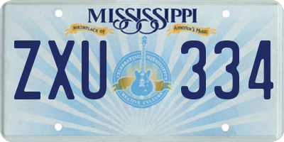 MS license plate ZXU334