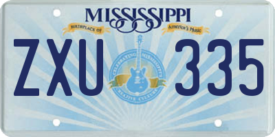 MS license plate ZXU335