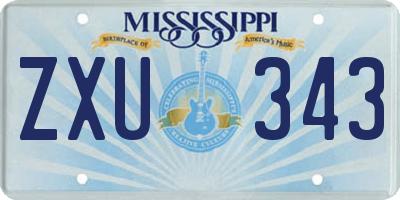 MS license plate ZXU343