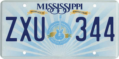 MS license plate ZXU344