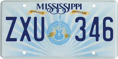 MS license plate ZXU346