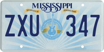 MS license plate ZXU347