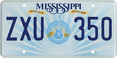 MS license plate ZXU350