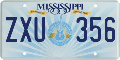 MS license plate ZXU356