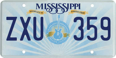 MS license plate ZXU359
