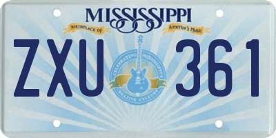 MS license plate ZXU361