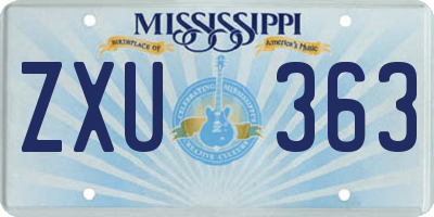 MS license plate ZXU363