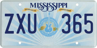 MS license plate ZXU365