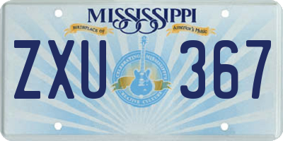 MS license plate ZXU367