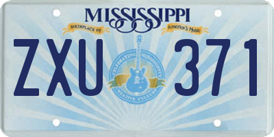 MS license plate ZXU371