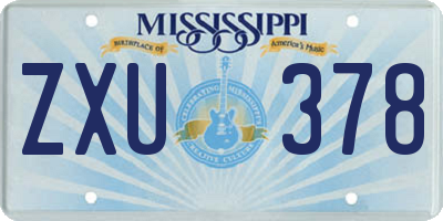 MS license plate ZXU378