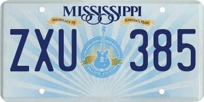MS license plate ZXU385