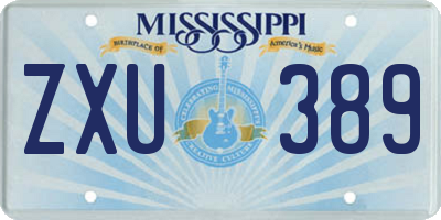 MS license plate ZXU389