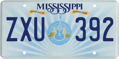 MS license plate ZXU392